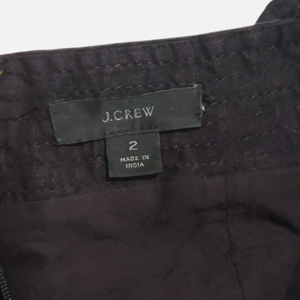 J.Crew Tie Waist Wide Leg Cropped Linen Jumpsuit‎ G6369 Black Size 2 - Picture 7 of 14